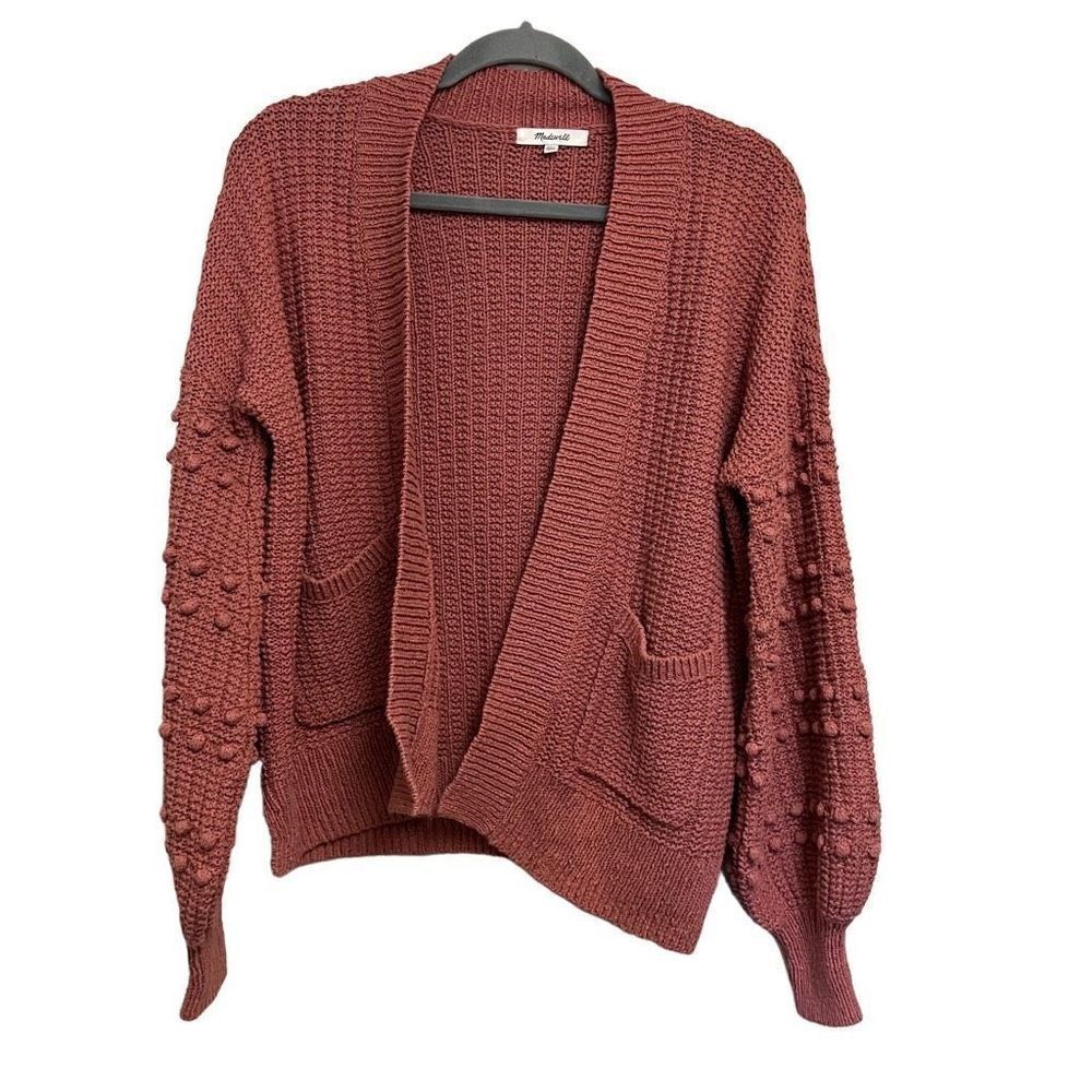 Madewell Bobble Cardigan Sweater in Dahlia Pink Size XXS